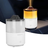 Essential Oil Diffuser Humidifier Simulation Volcano 200ml with Colorful Light Low Noise Desktop Humidifier for Home Bedroom Office White