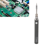 Soldering Iron Kit Cordless Electronic Welding Pen USB Rechargeable Adjustable Temperature Fast Heating Welding Tool for Wire DIY Grey