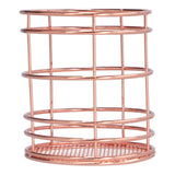 Round Hollow Chopstick Cage Multifunctional Desktop Pen Holder Organizer for Home KitchenRose Gold (J13454CP)
