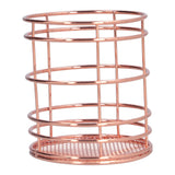Round Hollow Chopstick Cage Multifunctional Desktop Pen Holder Organizer for Home KitchenRose Gold (J13454CP)