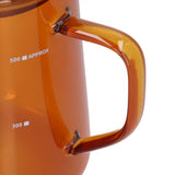 500ml Heat Resistant Coffee Server with Wooden Lid Household Tea Kettle for Home OfficeBrown