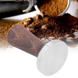 58mm Tamper Tool Black Walnut 304 Stainless Steel Portable Coffee Tamper for Home Coffee Shop