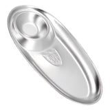 304 Stainless Steel Snack Plate Silver Oval Divided Spice Dish for Home Outdoor CampingL