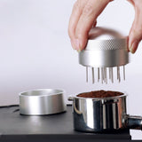 Coffee Needle Distributor with Base Effective Dispersion Rust Resistant Stainless Steel Hand Coffee Stirrer Silver 51mm/2.0in