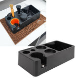 Coffee Tamping Station ABS Modern Multifunctional Coffee Filter Tamper Holder Portafilter Stand for Home Kitchen Cafe Bar Black