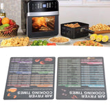 2PCS Fryer Cheat Sheet Magnetic Cooking Times Chart Easy to Read Reference Guide Water Oil Resistant Fryer Accessory for Kitchen
