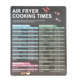 2PCS Fryer Cheat Sheet Magnetic Cooking Times Chart Easy to Read Reference Guide Water Oil Resistant Fryer Accessory for Kitchen