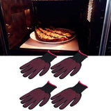 4Pcs Heat Resistant Gloves High Temperature Resistant Anti Scalding Mitts with Silicone BumpsRose Red Silicone Rose Red Edge
