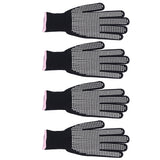 4Pcs Heat Resistant Gloves High Temperature Resistant Anti Scalding Mitts with Silicone BumpsWhite Silicone Pink Edge