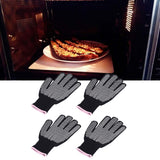 4Pcs Heat Resistant Gloves High Temperature Resistant Anti Scalding Mitts with Silicone BumpsWhite Silicone Pink Edge
