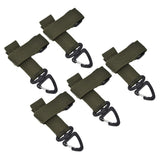 5pcs/set Multi Purpose Glove Hanging Buckle Adjustable Nylon Glove Hook Safety ClipMilitary Green