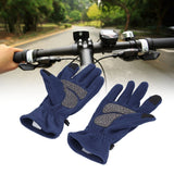 Windproof Gloves Induced Wearable Thickened Non Slip Blue Winter Gloves for Outdoor RidingL