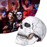 Halloween Skull Helmet Full Head Skull Mask Latex Cosplay Costume Horror Skull Mask for Festival PartyLight Grey