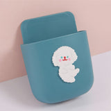 Remote Control Holders Wall Mount Adhesive Organizer Pen Storage Box Phone Holder for Office Home SchoolPuppy