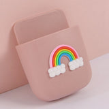Remote Control Holders Wall Mount Adhesive Organizer Pen Storage Box Phone Holder for Office Home SchoolRainbow