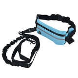 Sports Belt Bag Leash Set Reflective Elastic Explosion Proof Dog Running Traction Rope for Walking RunningSky Blue