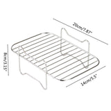 2Pcs Air Fryer Rack 304 Stainless Steel Dehydrator Rack with 4 Barbecue Sticks for 8QT Dual Basket Air Fryer