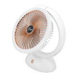 Foldable Fan with LED Light 2 in 1 Warm Light Low Noise Portable Rechargeable 4 Speed Lighting Desk Fan