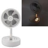 Folding Telescopic Fan 4 Speed USB Charging Remote Control Portable Desktop Floor Fan with Light for Home Travel