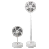 Folding Telescopic Fan 4 Speed USB Charging Remote Control Portable Desktop Floor Fan with Light for Home Travel