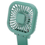Portable Folding Fan 3 Level Wind Speed USB Powered Rechargeable Rotatable Handheld Desktop Small Fan Green