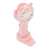 Handheld Fan Strong Natural Wind USB Charging 5 Blades Detachable Base Mini Portable Fan for Home Office Travel Pink