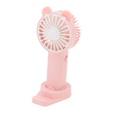 Handheld Fan Strong Natural Wind USB Charging 5 Blades Detachable Base Mini Portable Fan for Home Office Travel Pink