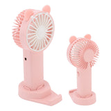 Handheld Fan Strong Natural Wind USB Charging 5 Blades Detachable Base Mini Portable Fan for Home Office Travel Pink