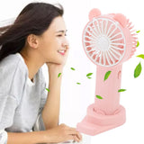 Handheld Fan Strong Natural Wind USB Charging 5 Blades Detachable Base Mini Portable Fan for Home Office Travel Pink
