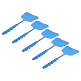 5Pcs Fly Swatter Blue Lightweight Flexible Convenient Thickened Fly Racket with Retractable Rod