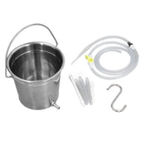 2L Enema Bucket Kit with Silicone Tubing Nozzle Tips Storage Bag Stainless Steel Coffee Milk Barrel