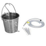 2L Enema Bucket Kit with Silicone Tubing Nozzle Tips Storage Bag Stainless Steel Coffee Milk Barrel