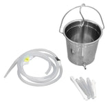 2L Enema Bucket Kit with Silicone Tubing Nozzle Tips Storage Bag Stainless Steel Coffee Milk Barrel