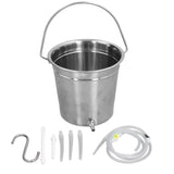 2L Enema Bucket Kit with Silicone Tubing Nozzle Tips Storage Bag Stainless Steel Coffee Milk Barrel