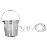 2L Enema Bucket Kit with Silicone Tubing Nozzle Tips Storage Bag Stainless Steel Coffee Milk Barrel