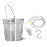 2L Enema Bucket Kit with Silicone Tubing Nozzle Tips Storage Bag Stainless Steel Coffee Milk Barrel