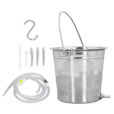 2L Enema Bucket Kit with Silicone Tubing Nozzle Tips Storage Bag Stainless Steel Coffee Milk Barrel