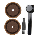 Reusable Coffee Capsule Lid Food Grade Silica Gel Environmental Resilient Lid with Brush Spoon for Vertuoline Pro Coffee Pod