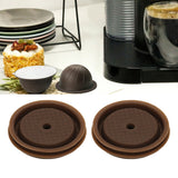 Reusable Coffee Capsule Lid Food Grade Silica Gel Environmental Resilient Lid with Brush Spoon for Vertuoline Pro Coffee Pod