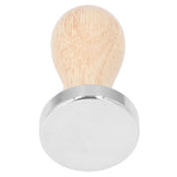 Coffee Tamper Detachable Food Grade Stainless Steel Flat Bottom Coffee Powder Press Hammer with Wooden Handle 49mm