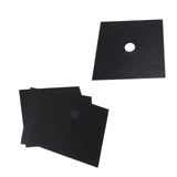 4Pcs Stove Burner Cover PTFE Coating Non Stick Gas Range Stove Top Protector Pad for Kitchen Cooking Black 27x27cm 0.1mm