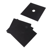 4Pcs Stove Burner Cover PTFE Coating Non Stick Gas Range Stove Top Protector Pad for Kitchen Cooking Black 27x27cm 0.1mm
