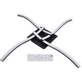 LED Ceiling Light Wavy Shape 3 Color Dimming Wrought Iron Ceiling Fixture with Remote Control Black AC110‑265V