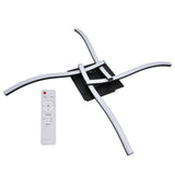 LED Ceiling Light Wavy Shape 3 Color Dimming Wrought Iron Ceiling Fixture with Remote Control Black AC110‑265V