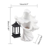Resin Ghost with Lantern Resin Ghost Hell Messenger Statue Halloween Sculpture Garden Yard Decoration