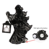 Resin Ghost with Lantern Resin Ghost Hell Messenger Statue Halloween Sculpture Garden Yard Decoration
