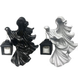 Resin Ghost with Lantern Resin Ghost Hell Messenger Statue Halloween Sculpture Garden Yard Decoration
