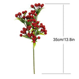Christmas Berry Branches 3 Forks Simulation Foam Berry Picks Home Decoration