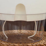 Self Watering Plastic Flowerpot Transparent Double Layer Detachable Light Flowerpot for Balcony White Large