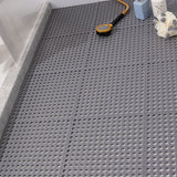 10PCS Suction Cup Floor Mats Anti Slip Plastic Mosaic Bath Mat for Kitchen Bathroom Grey